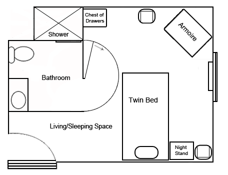 Memory Care Studio with Private Shower