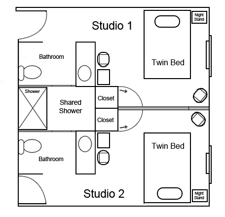 Private Room with Shared Shower