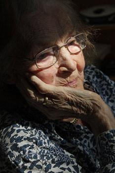 Senior Woman Listening to Music